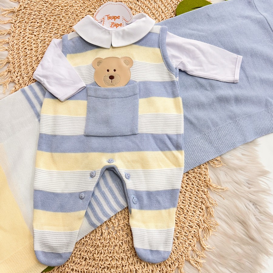  Saída de Maternidade Theodoro - Azul Bebê e Amarelo